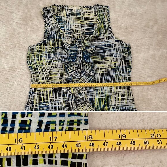 Spense Sleeveless Ruffle Blouse Womens Sz M LIghtweight in Abstract Print - Picture 7 of 8